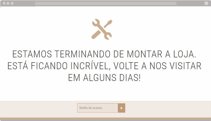 Exemplo loja em modo construção Nuvem Shop